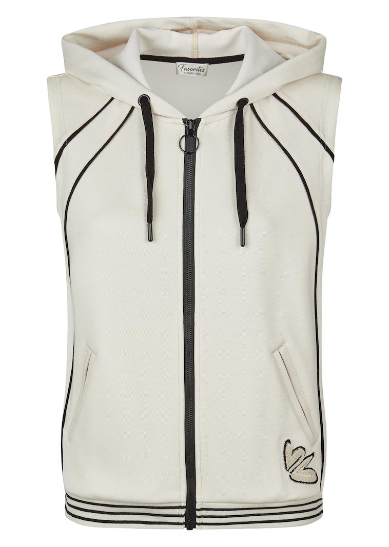 Gilet en jersey avec capuche et fermeture zippée