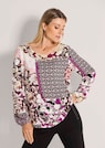 Bluse mit Blumenprint und Bordüre thumbnail 1