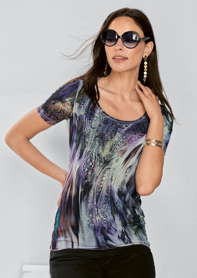 Kurzarm-Shirt mit Unikat-Druck