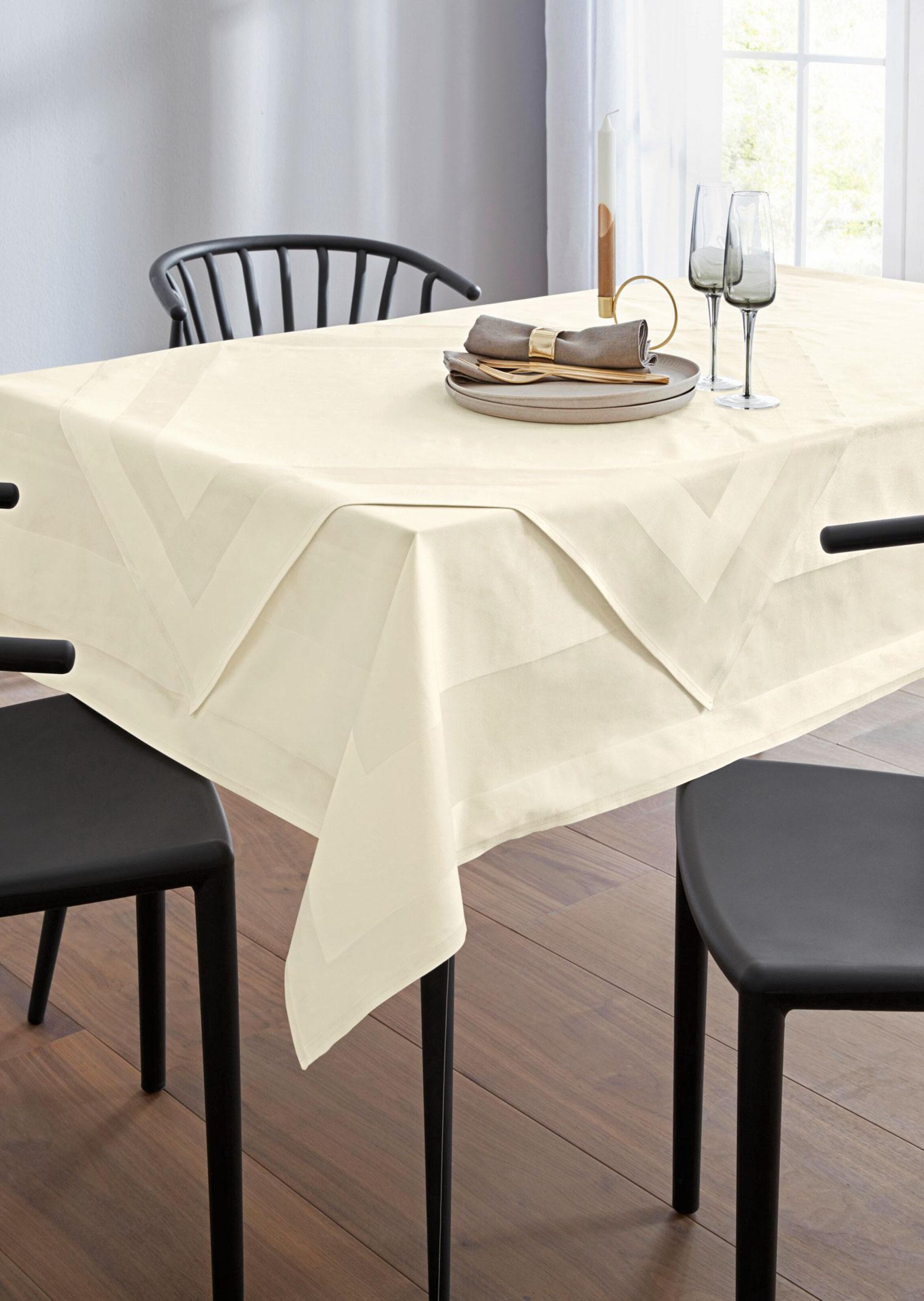 Nappe de table damassé - champagne - Gr. 130 x 170 cm de Goldner Fashion