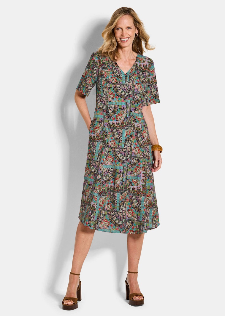 Farbenfrohes Kleid aus reiner Viskose