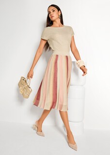 Leichtes Strickkleid mit Streifenrock thumbnail 7