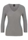 Schlanker Rippenpullover mit 3/4-Ärmeln thumbnail 6
