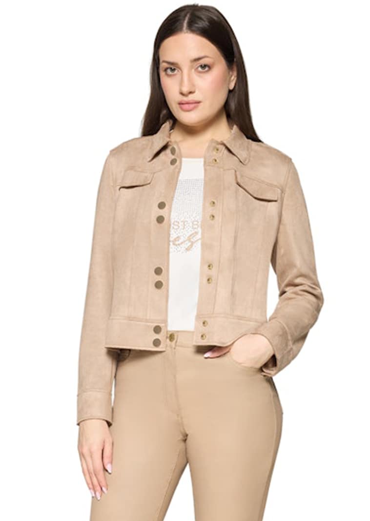 Kurzjacke in Veloursleder-Optik