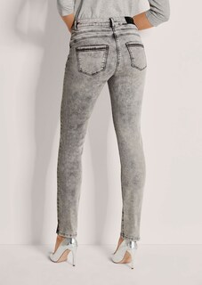 Schmale Jeans mit Strass und Stickerei thumbnail 3