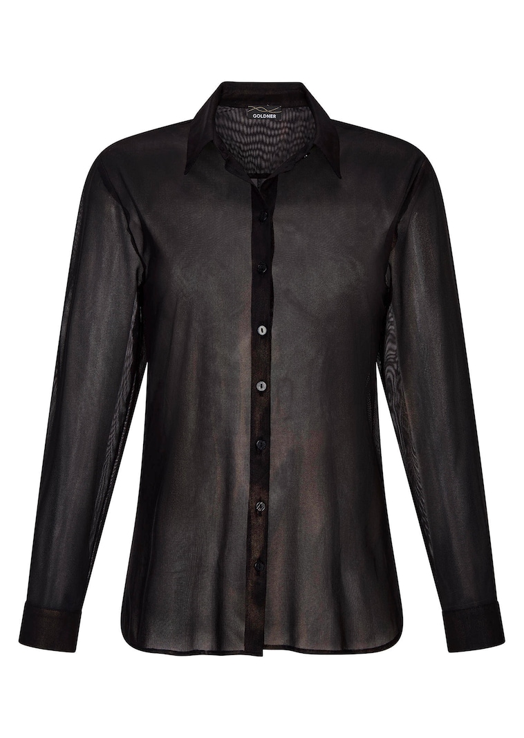 Chemisier en voile mi-transparent