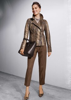 Schlanke Bundfaltenhose mit Knopfriegel thumbnail 2