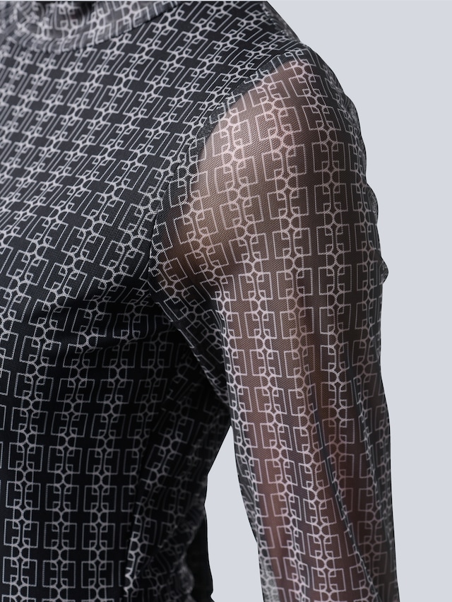 Kleid im grafischen neu designtem Muster allover 2