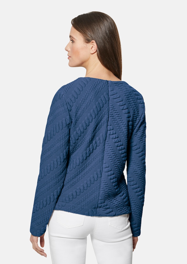 Sweatshirt en élégant jersey à texture en diagonale 2