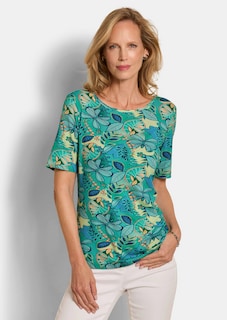 Jersey-Shirt mit U-Boot-Ausschnitt thumbnail 1