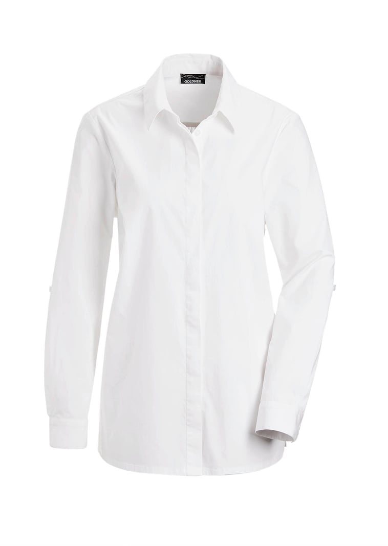 Klassische Bluse mit Krempelfunktion
