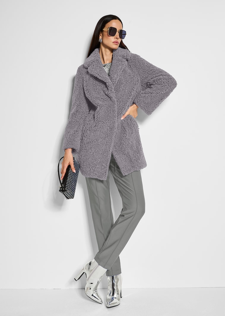 Teddy-Mantel mit Reverskragen