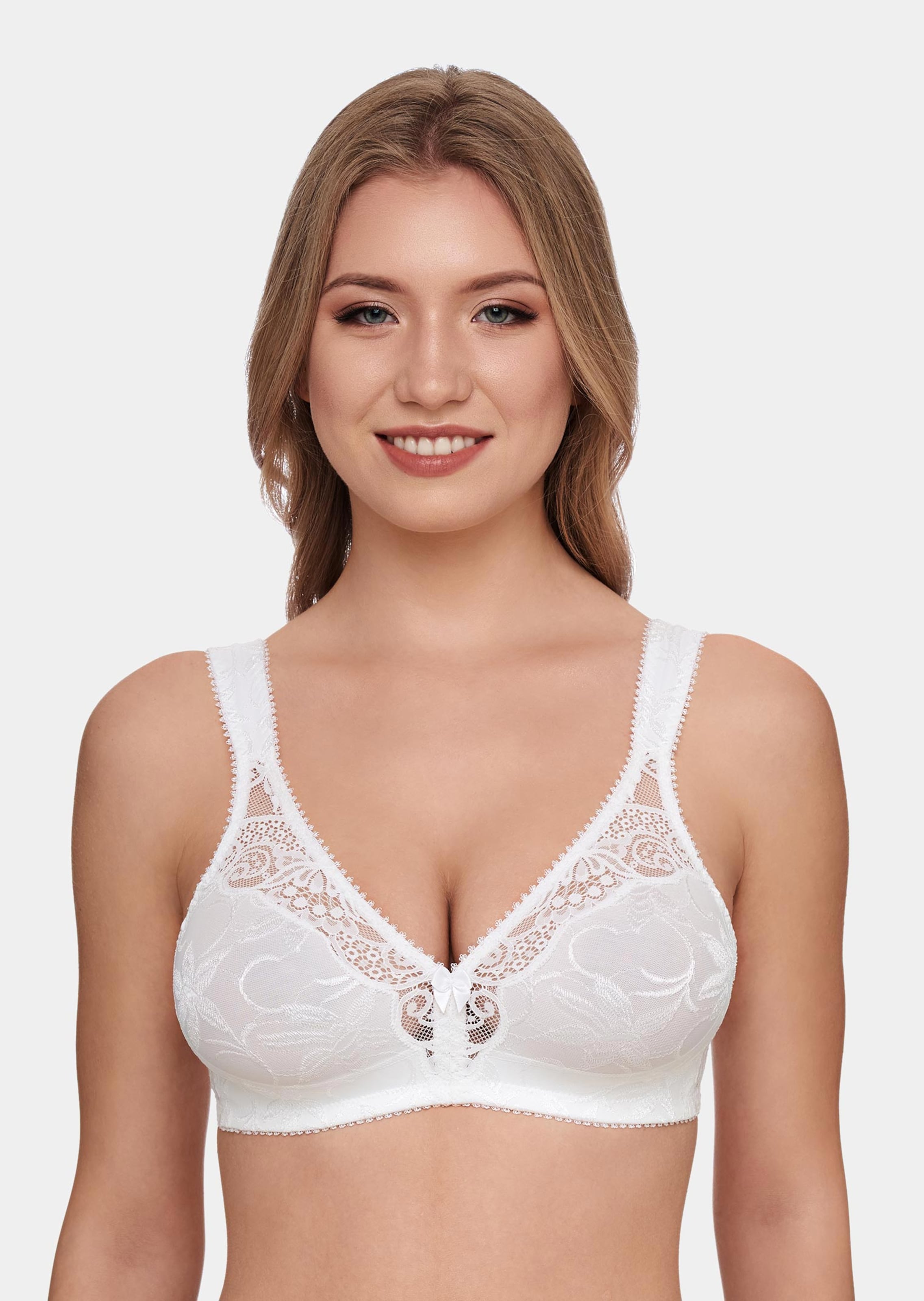 Soutien-gorge sans armature en coton et dentelle