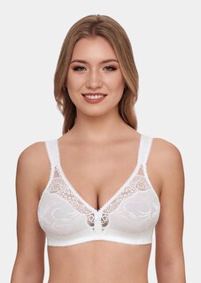 Soutien-gorge sans armature en coton et dentelle thumbnail 1