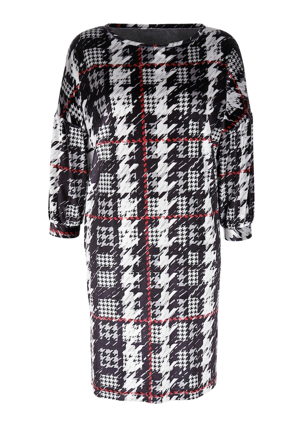 Jerseykleid mit Hahnentrittdessin 4