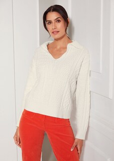 Zopfpullover mit V-Ausschnitt thumbnail 2