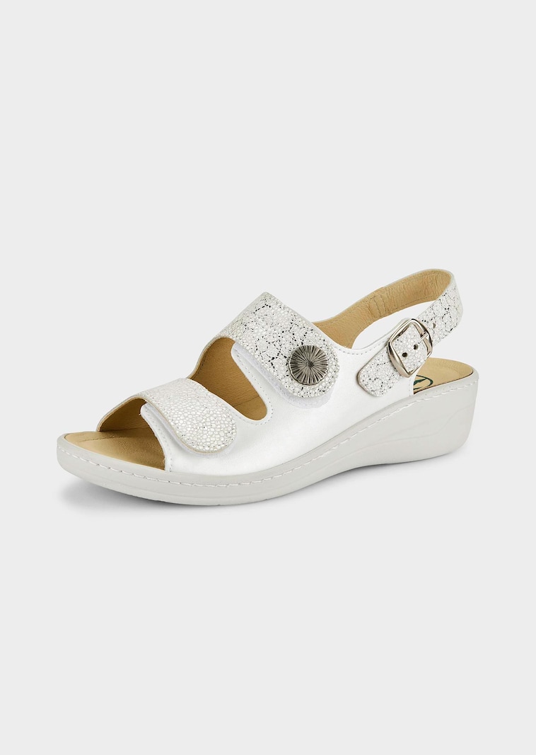 Sandalen van leer met verwisselbaar voetbed van kurk