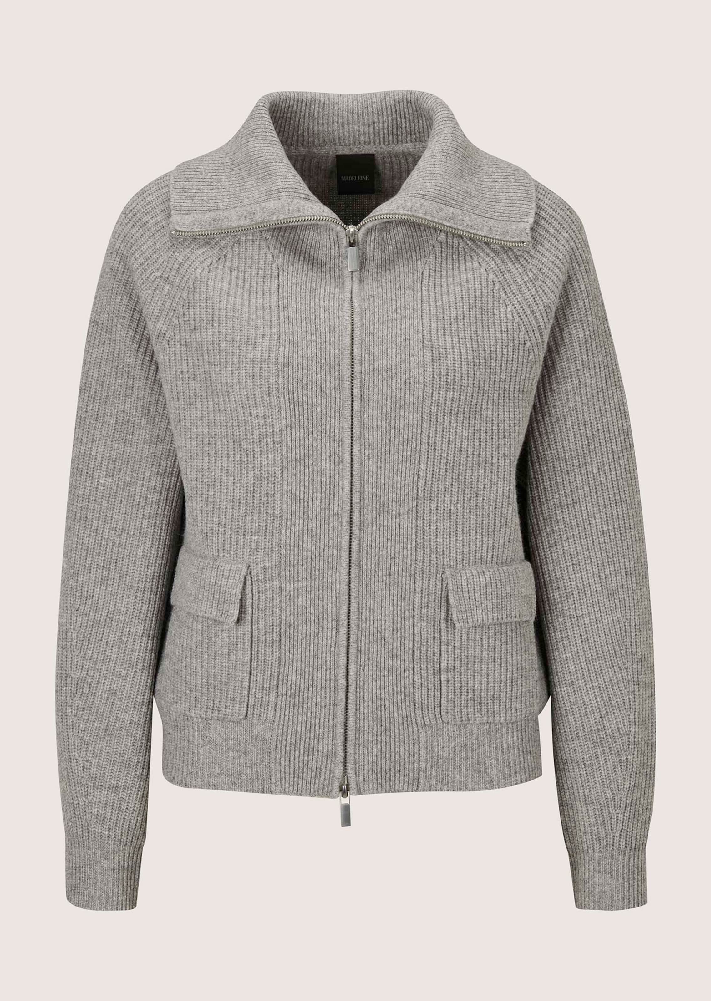 Cardigan en forme de blouson avec zip va-et-vient