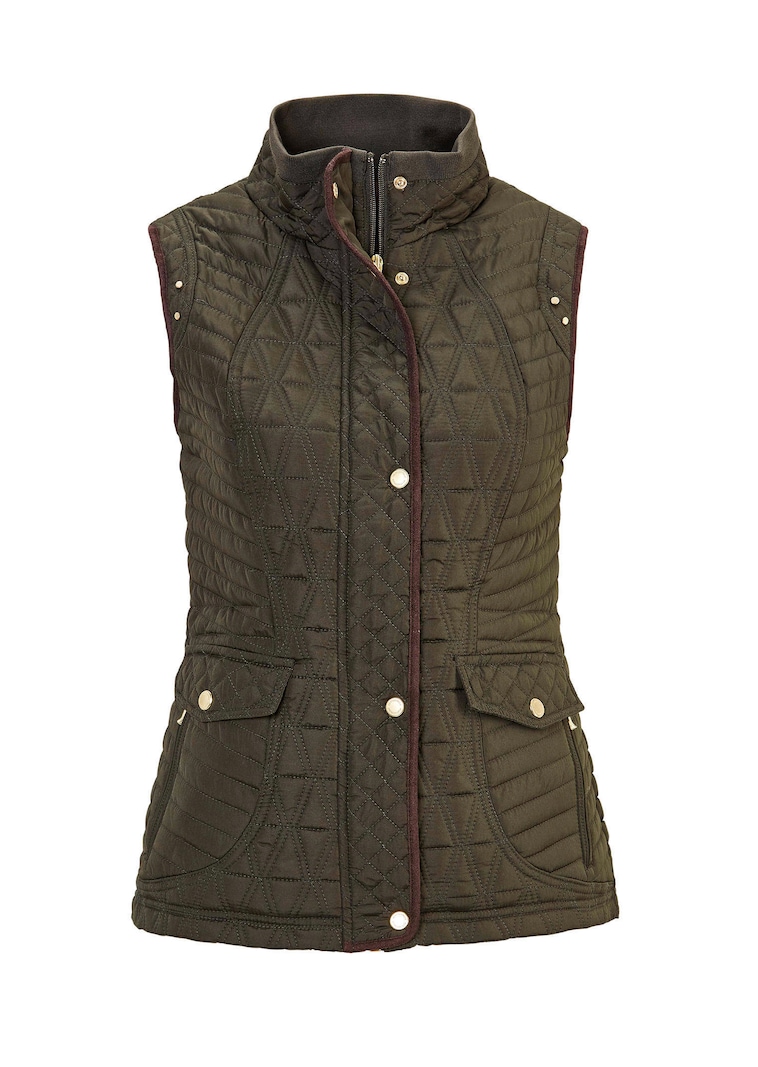 Gewatteerd vest met flatteuze stiksels