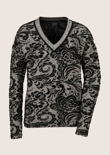 Pull jacquard avec encolure en V thumbnail 6