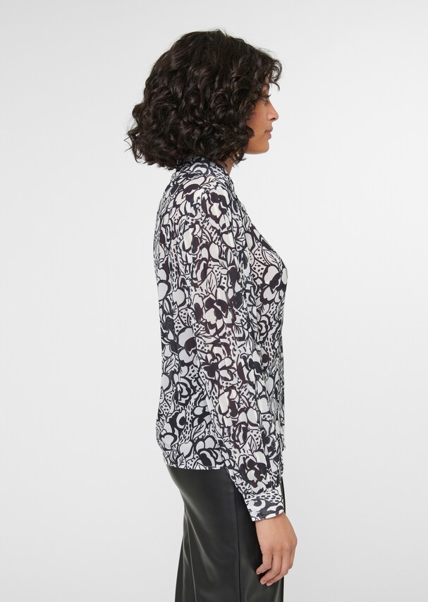 Printed blouse with pleated sleeves 3