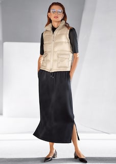 Langer Rock mit Gummibund und Seitenschlitzen thumbnail 7