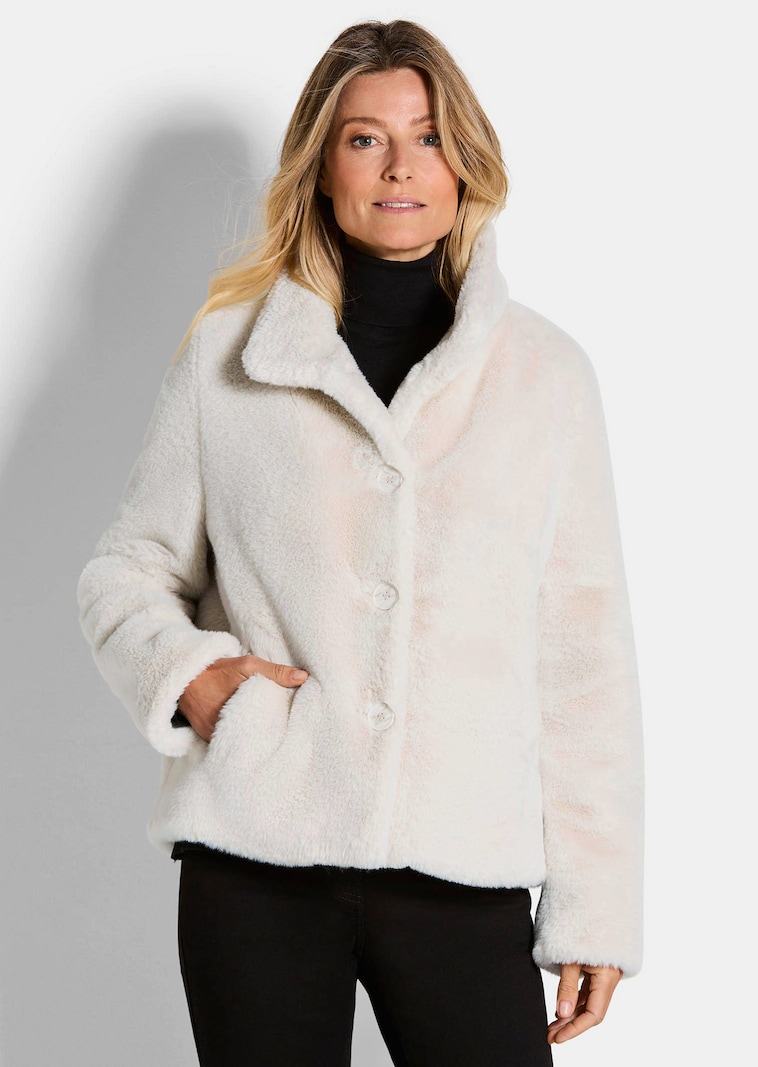 Veste en teddy avec col montant