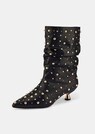 Leren enkellaarsjes met goudkleurige studs thumbnail 1