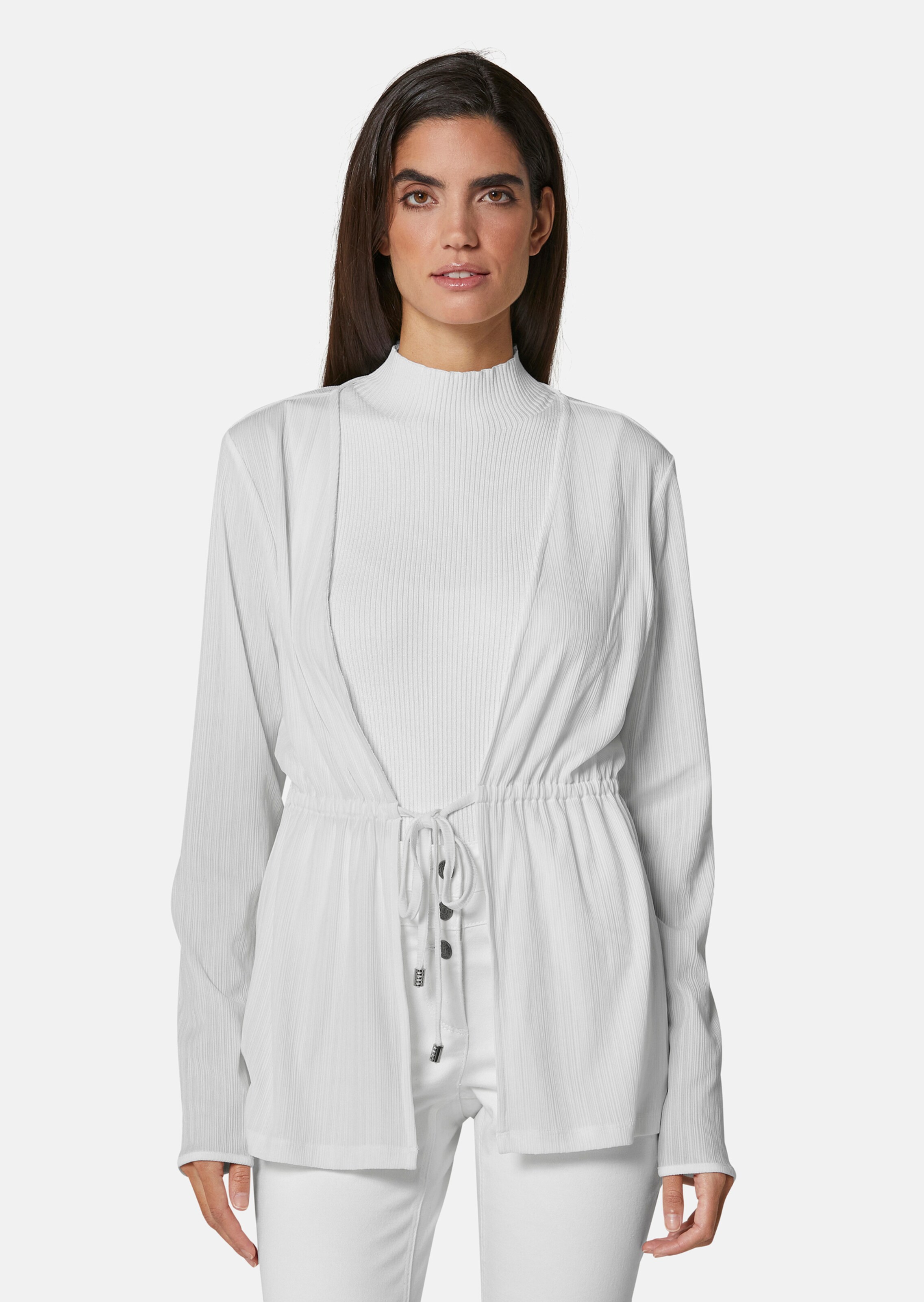 Elasticated shirt jacket