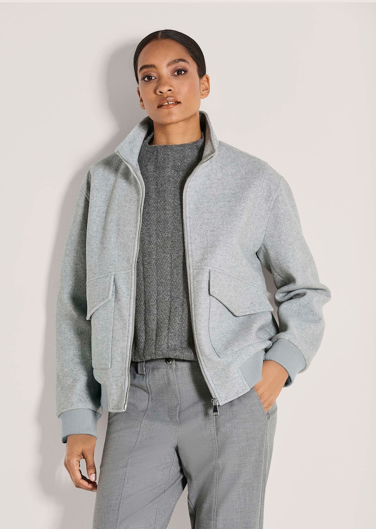 Blouson in Melange-Qualität