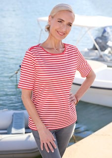 T-shirt à rayures en jersey de viscose thumbnail 7