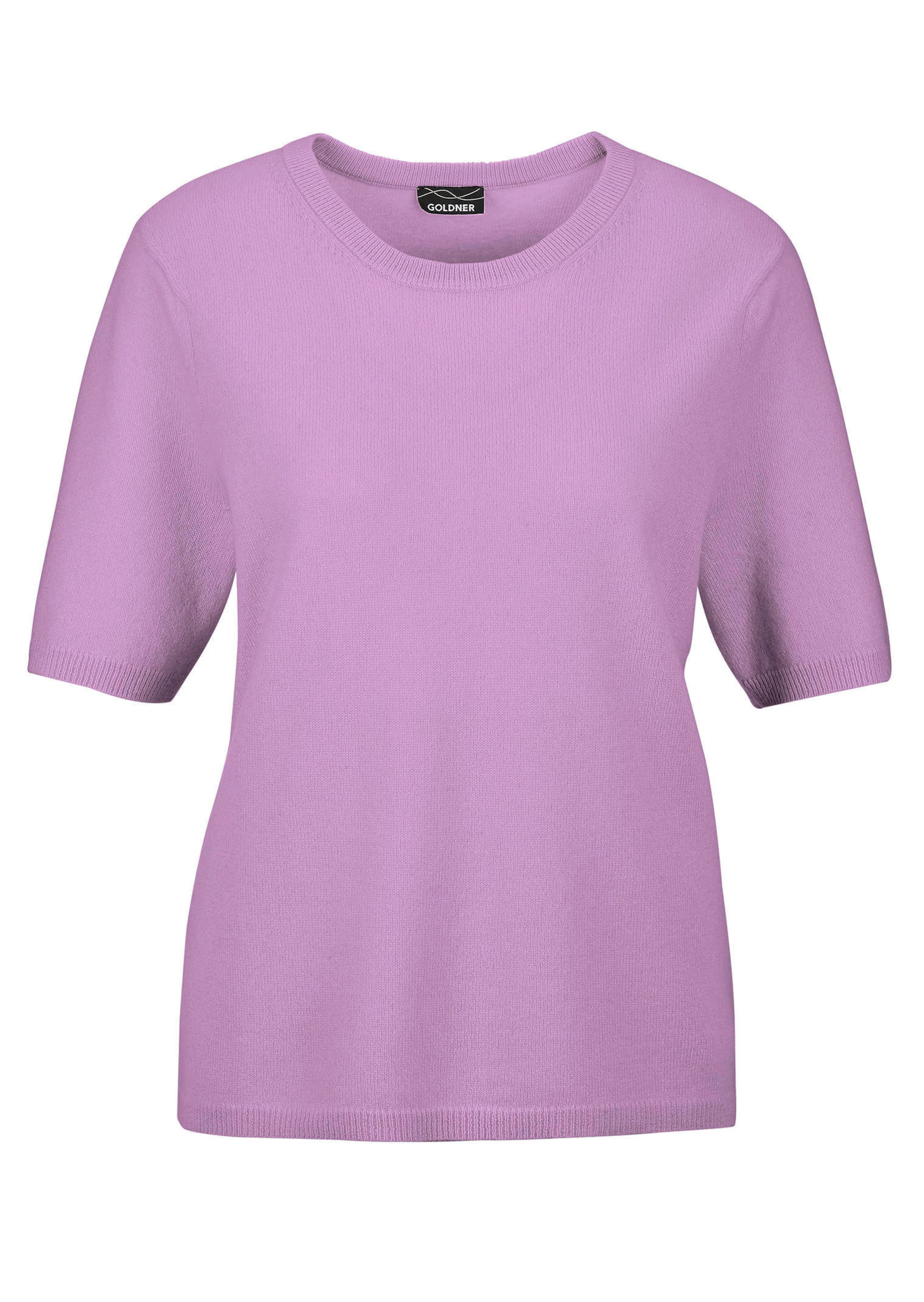 Pullover van kasjmier met korte mouwen en ronde hals