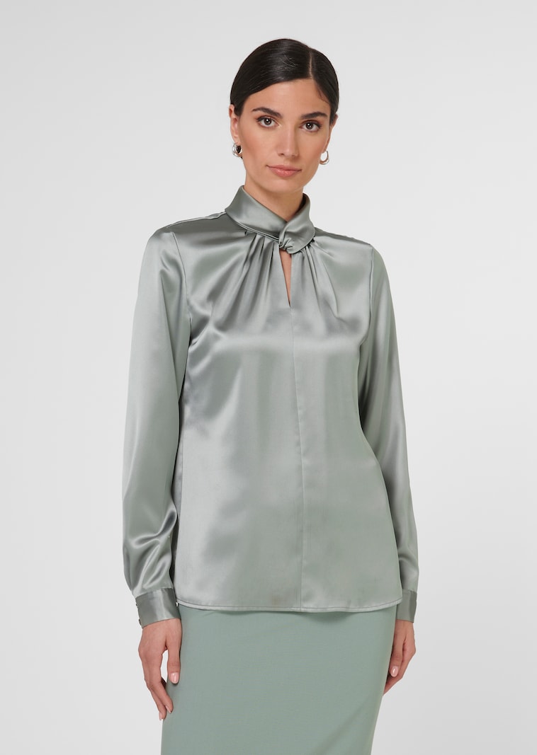 Glamorous slip blouse with stand-up collar