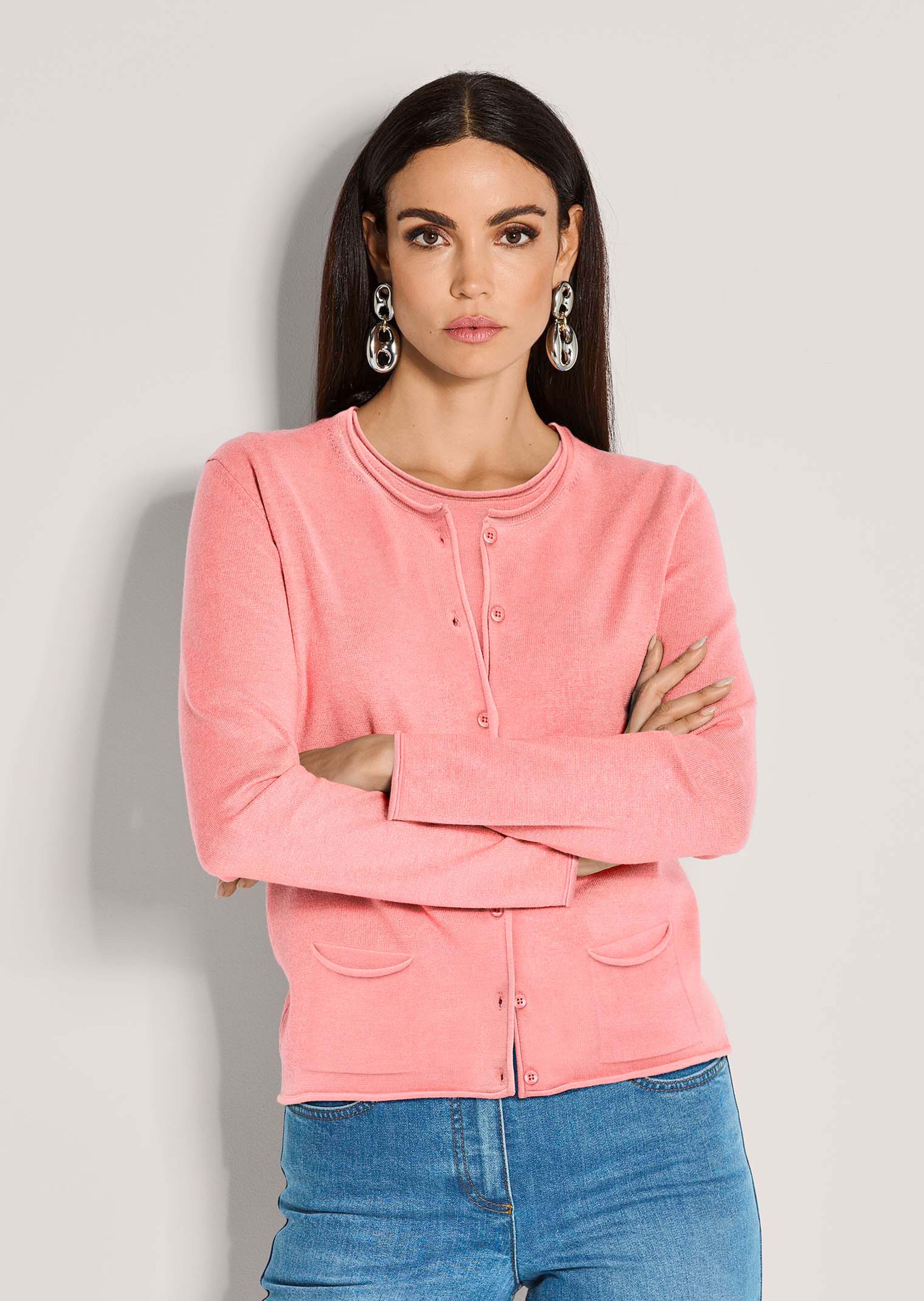 Feinstrick-Twinset mit Modal