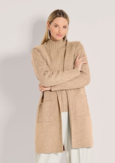 Lange Strickjacke mit Kapuze thumbnail 1