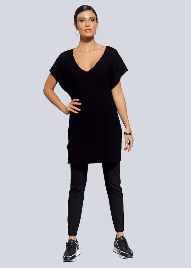 Longpullover mit streckendem V-Ausschnitt 1