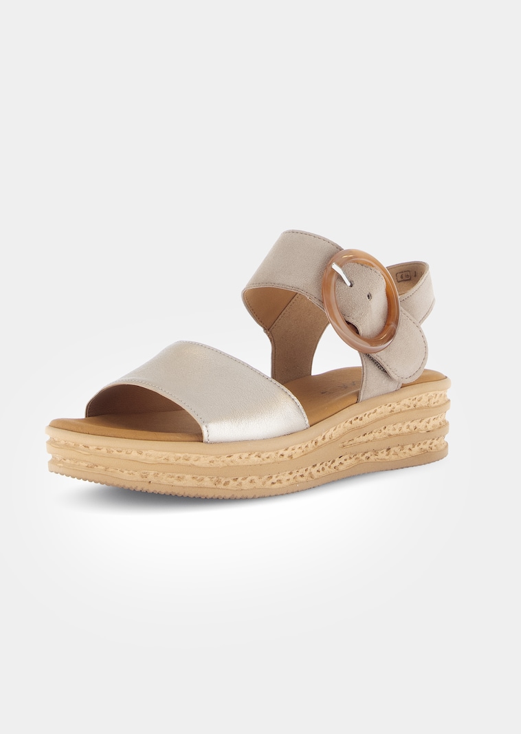 Plateausandalen van echt leer