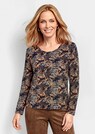 T-shirt en jersey imprimé cachemire et pied-de-poule thumbnail 1