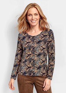 Jersey-Shirt mit Paisley-Print und Hahnentritt thumbnail 1