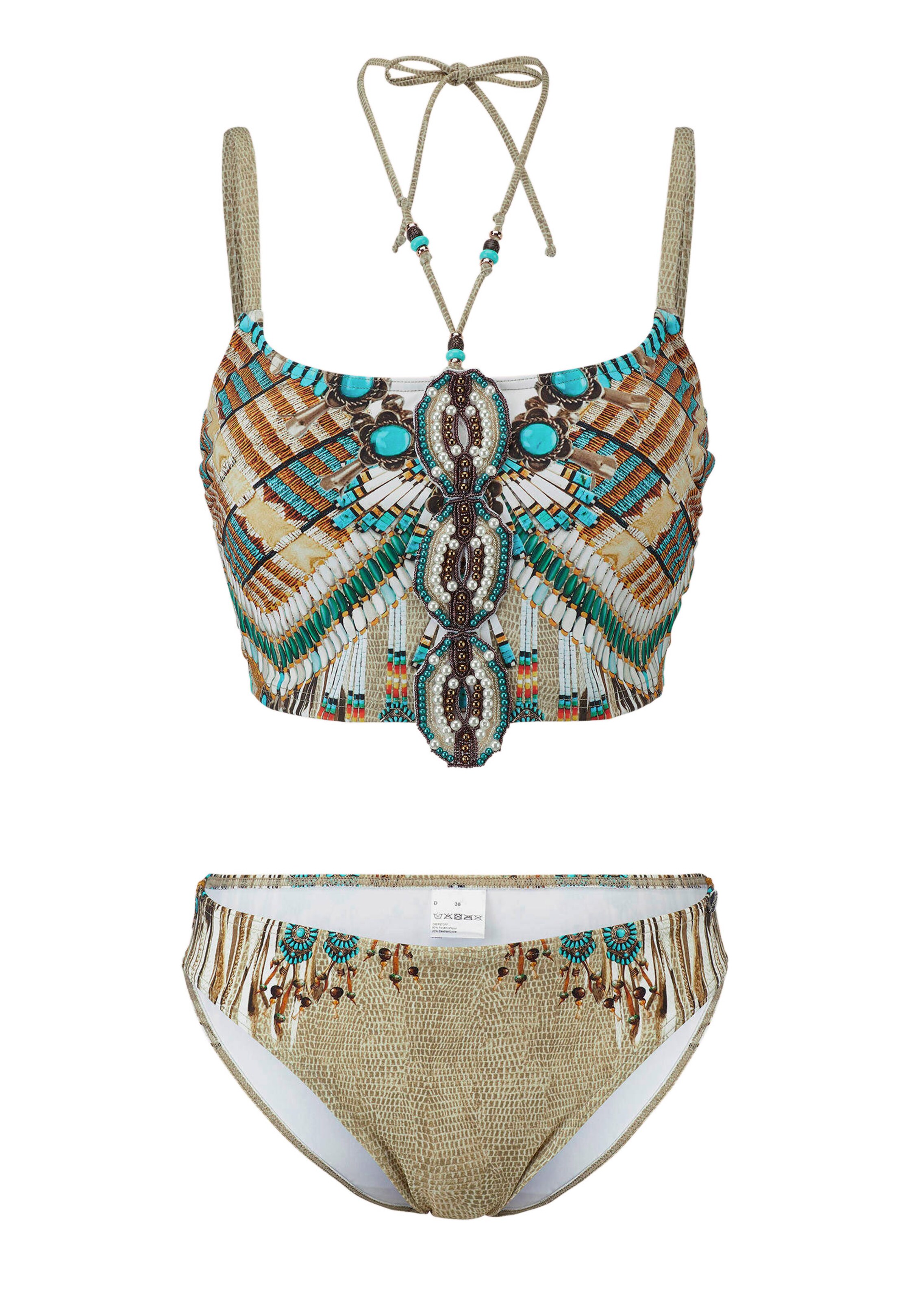 Bandeau-Bikini mit Neckholder