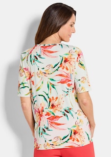 T-shirt en jersey avec motif floral thumbnail 3