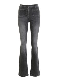 Ausgestellte Jeans mit leichter Waschung thumbnail 1