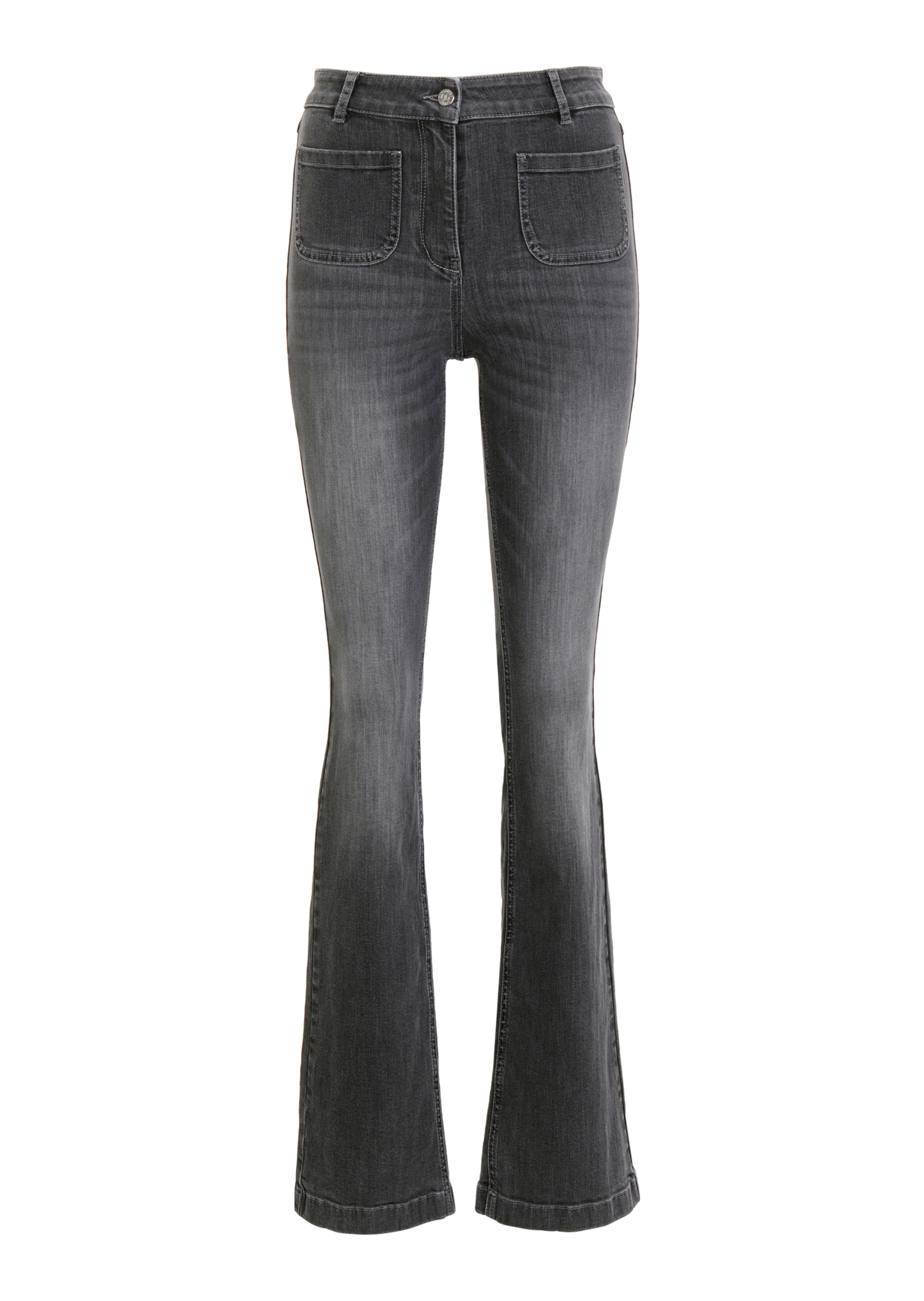 Ausgestellte Jeans mit leichter Waschung