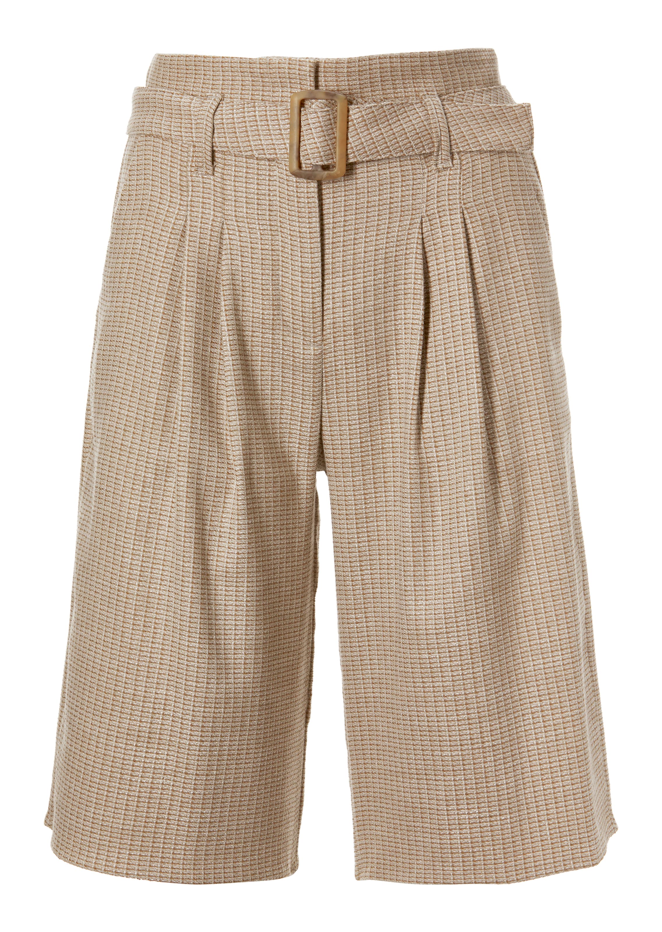 Highwaist-Bermuda mit Bundfalten