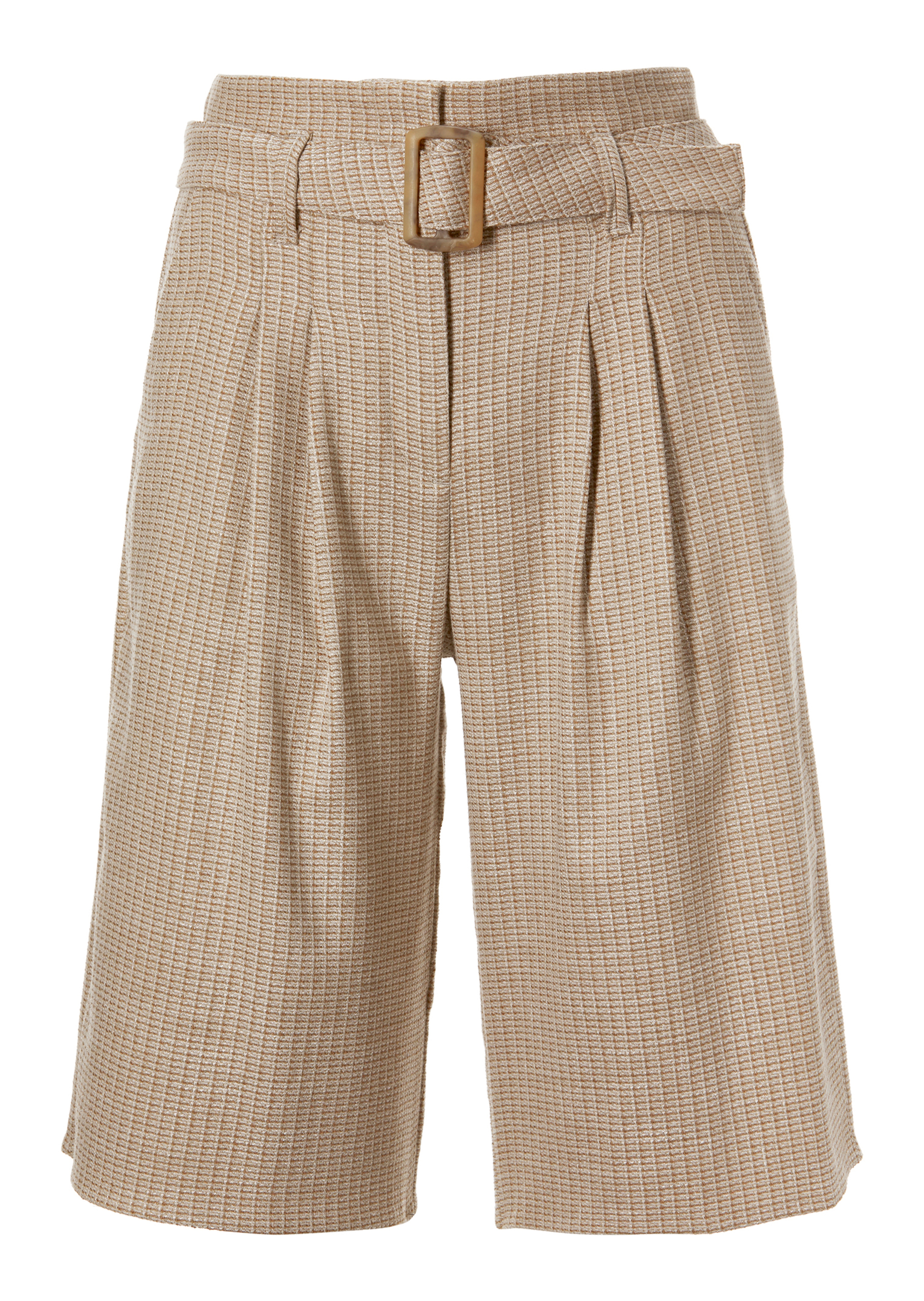 Highwaist-Bermuda mit Bundfalten