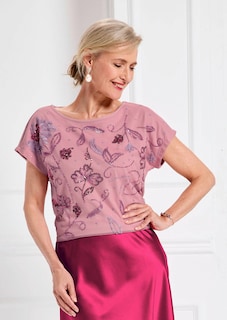 T-shirt raffiné en étoffe filet pailletée thumbnail 7