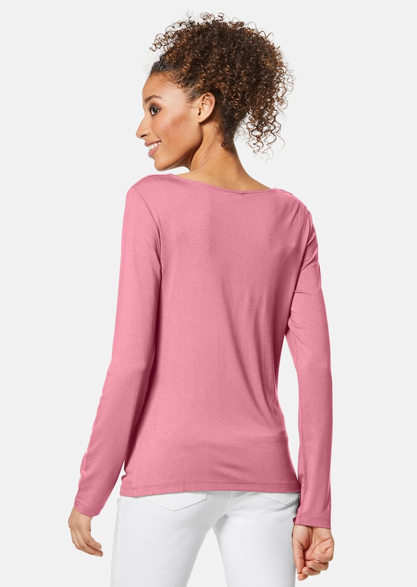 Long-sleeved shirt with waterfall neckline 2