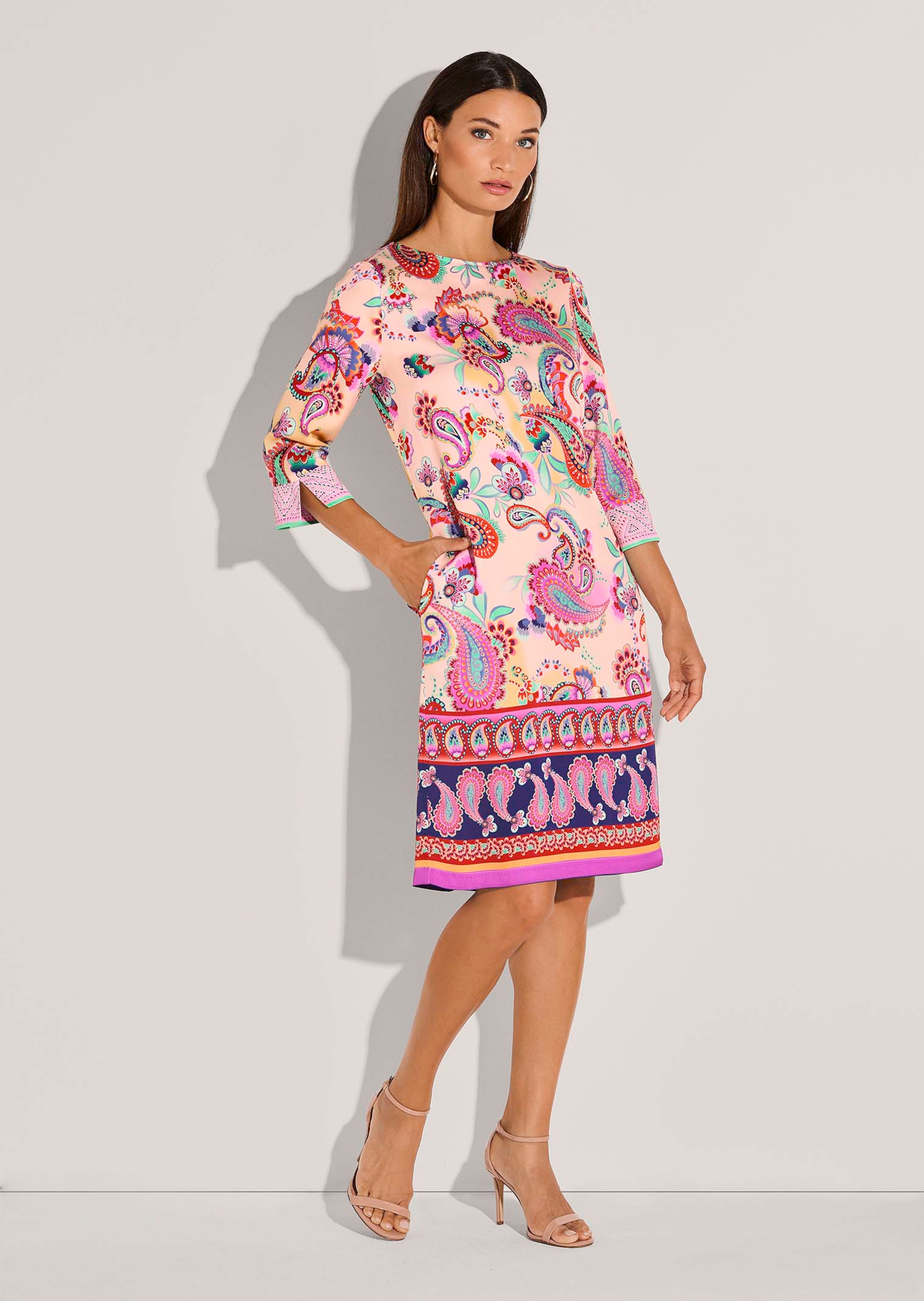 Sommerkleid im Paisley-Design mit 3/4-Ärmeln