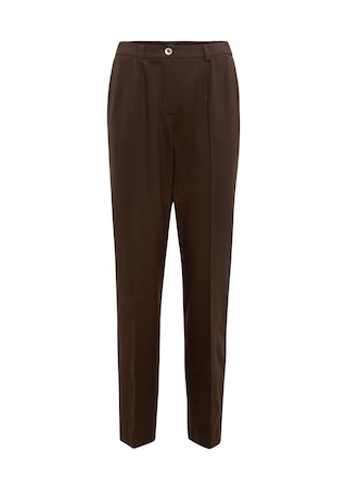 bruin Comfortabele broek CARLA met gestreken vouw