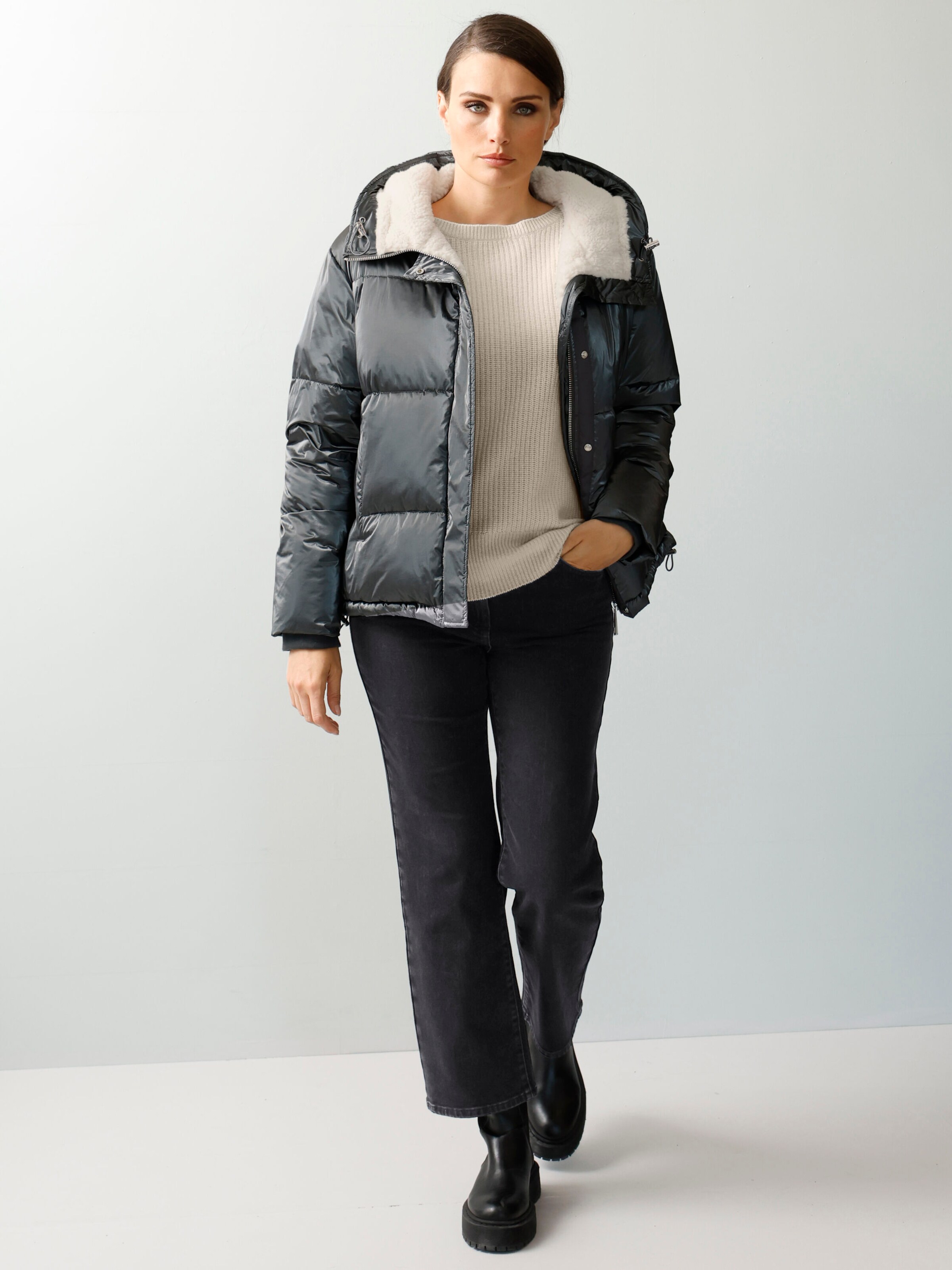 Steppjacke mit Teddyfell 1